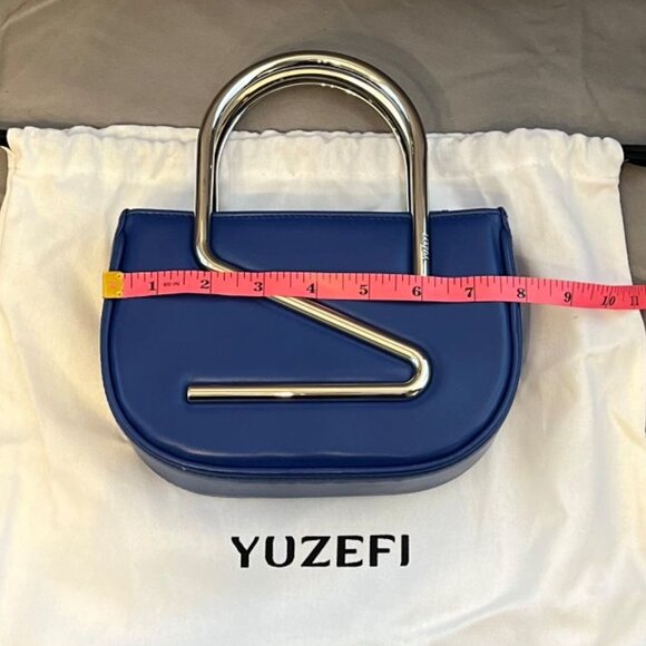 Yuzefi, Moon Bag, Blue Leather, Unique Metal Handle, NWOT - Picture 9 of 9